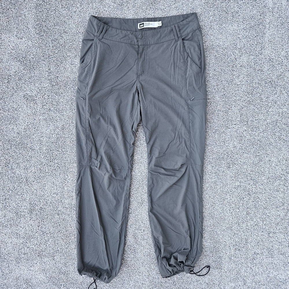 REI UPF 50+ Hiking Olive Green Cargo Pants Outdoor Trail Gear Women's Size 6